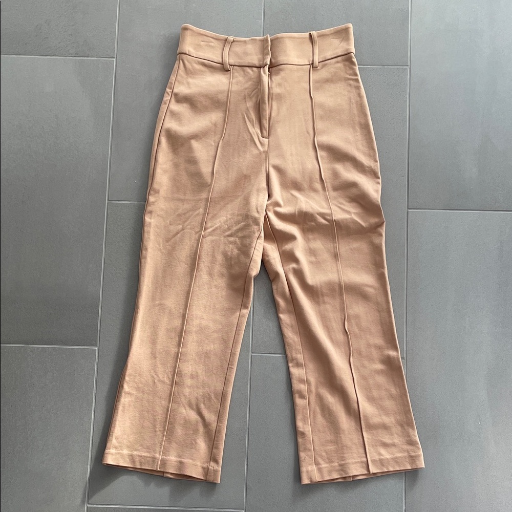 DREW Tan high waist cropped pants